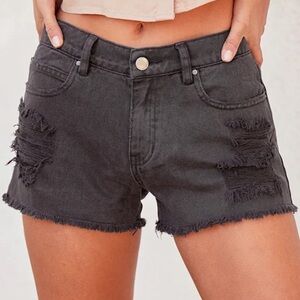 Billabong Distressed Black Denim Shorts